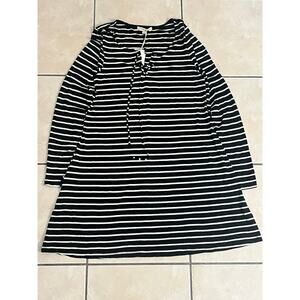 NWT Living Doll B&W Stripe Lace-Up Tunic XL | Soft Knit